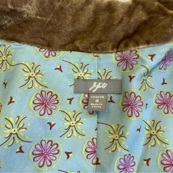 J. Jill Wool Blend Plaid Tweed Blazer w Velvet Trim Y2K Academia Preppy Sz 8 - Picture 16 of 16